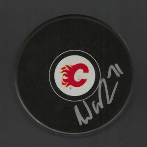 Walker Duehr Signed Calgary Flames Puck
