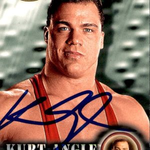 Kurt Angle Signed 2001 Fleer WWE Card #62 WWF