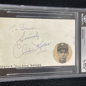 New ListingCharlie Keller Signed Index Card Beckett Certified New York Yankees