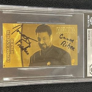 Jonathan Frakes Signed 1998 Star Trek Insurrection Gold Card BAS Authenticated