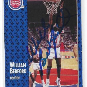 William Bedford Signed 1991/92 Fleer Card #278 Detroit Pistons