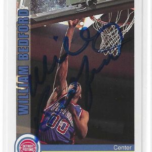 William Bedford Signed 1992/93 NBA Hoops Card #63 Detroit Pistons L.A. Clippers