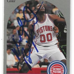 William Bedford Signed 1990/91 NBA Hoops Card #102 Detroit Pistons