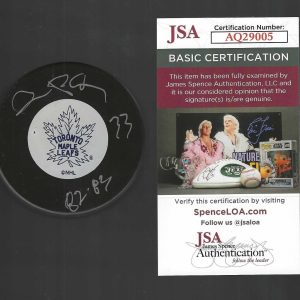New ListingReid Bailey Signed Toronto Maple Leafs Vintage Logo Puck JSA COA