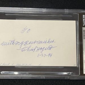 New ListingChief Hogsett Signed Index Card Beckett Certified Detroit Tigers