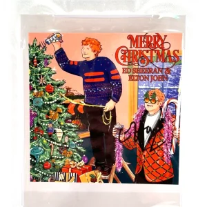 ELTON JOHN ED SHEERAN Signed Auto Slabbed Encapsulated "Merry Christmas" PSA DNA