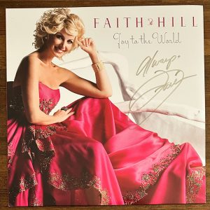 AUTOGRAPHED Faith Hill Joy To The World Christmas Pink Vinyl LP SIGNED INHAND #1