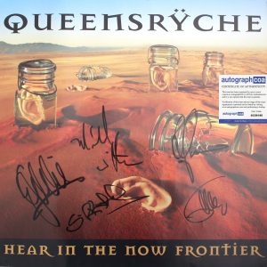 Queensryche Head in The Now Frontier signed Poster ACOA Full OG Band w/ Chris