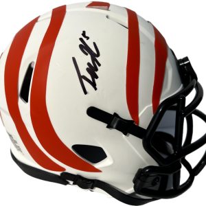 TEE HIGGINS SIGNED AUTOGRAPH CINCINNATI BENGALS FOOTBALL MINI HELMET NFL JSA