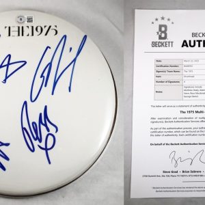 Matt Healy Adam Hann Ross MacDonald George Daniel Signed Drumhead The 1975 Be...