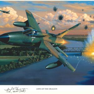 FRED CHERRY SIGNED JAWS OF THE DRAGON STAN STOKES PRINT VIETNAM