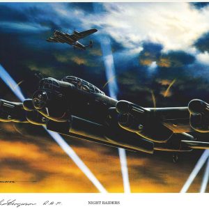 ROBERT FERGUSON SIGNED NIGHT RAIDERS STAN STOKES PRINT WWII RAF