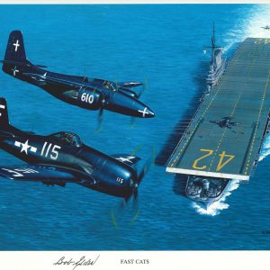 ROBERT ELDER SIGNED FAST CATS STAN STOKES PRINT WWII BATTLE OF MIDWAY PILOT