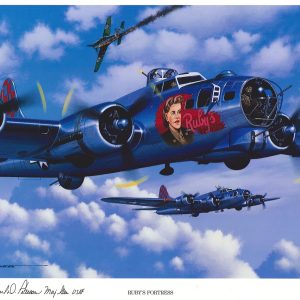 CARL PETERSON SIGNED RUBYS FORTRESS STAN STOKES PRINT WWII B-17