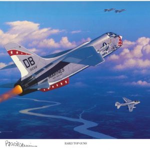 DRAX WILLIAMS SIGNED EARLY TOP GUNS STAN STOKES PRINT VIETNAM PILOT