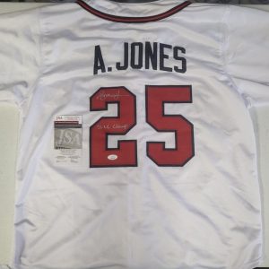 ANDRUW JONES #25 ATLANTA BRAVES 96 NL CHAMPS SIGNED CUSTOM JERSEY XL JSA COA *