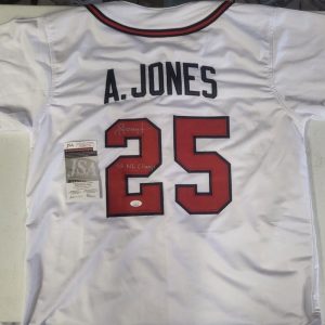 ANDRUW JONES #25 ATLANTA BRAVES 96 NL CHAMPS SIGNED CUSTOM JERSEY XL JSA COA **