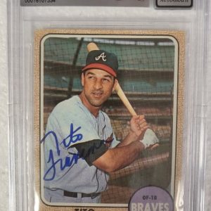 1968 TOPPS TITO FRANCONA ATLANTA BRAVES SIGNED AUTO CARD #527 BECKETT 10 AUTO