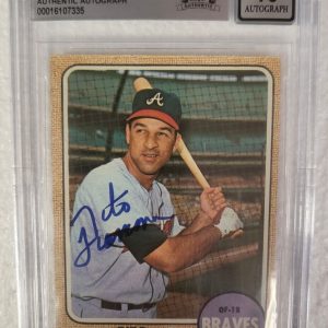 1968 TOPPS TITO FRANCONA ATLANTA BRAVES SIGNED AUTO CARD #527 BECKETT 10 AUTO *