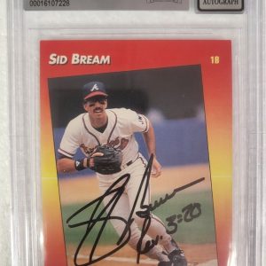 1992 TRIPLE PLAY SID BREAM ATLANTA BRAVES SIGNED AUTO #258 CARD BECKETT 10 AUTO