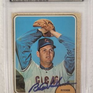 1968 TOPPS BILL HANDS CHICAGO CUBS SIGNED AUTOGRAPHED #279 CARD PSA