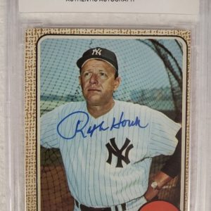 1968 TOPPS RALPH HOUK NEW YORK YANKEES SIGNED AUTOGRAPHED AUTO #47 CARD JSA