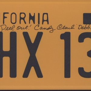 CANDY CLARK AMERICAN GRAFFITI SIGNED AUTOGRAPH LICENSE PLATE ACOA DEBBIE