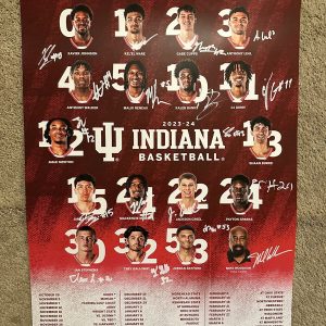 2023-2024 IU Indiana Hoosiers Mens Basketball Team Signed Poster Mike Woodson ++
