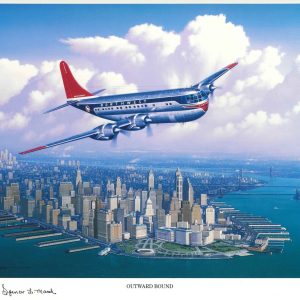 SPENCER MARSH SIGNED OUTWARD BOUND STAN STOKES PRINT BOEING 377 PILOT