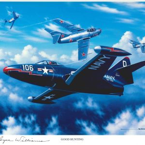 ROYCE WILLIAMS SIGNED GOOD HUNTING STAN STOKES PRINT KOREAN WAR PILOT