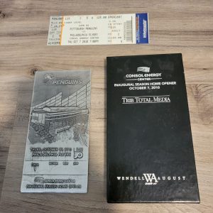 WENDELL AUGUST PITTSBURGH PENGUINS CONSOL ENERGY CENTER HOME OPENER TICKET +MORE