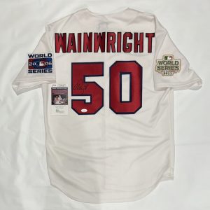 ADAM WAINRIGHT SIGNED ST LOUIS CARDINALS 2006 2011 WORLD SERIES JERSEY JSA COA