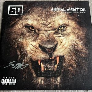 50 CENT CURTIS JACKSON G UNIT SIGNED ANIMAL AMBITION VINYL RECORD & BECKETT COA