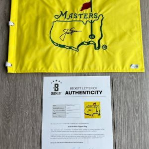 JACK NICKLAUS SIGNED UNDATED MASTERS PIN FLAG w/EXACT VIDEO PROOF & BECKETT COA