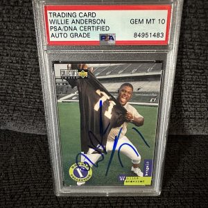 Willie Anderson Signed 1996 UDCC #97 Card PSA /DNA Slab COA Auto Gem Mint 10 RC