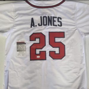 ANDRUW JONES #25 ATLANTA BRAVES 96 NL CHAMPS SIGNED CUSTOM JERSEY SZ XL JSA COA