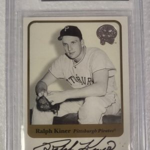2001 FLEER GREATS OF THE GAME RALPH KINER PIRATES SIGNED AUTO CARD #44 BECKETT