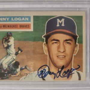 1956 TOPPS JOHNNY LOGAN MILWAUKEE BRAVES SIGNED AUTOGRAPHED CARD #136 BECKETT