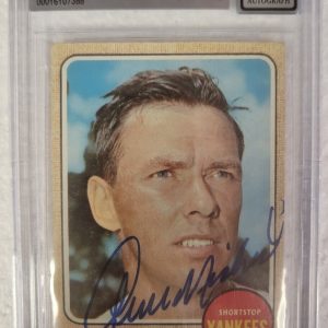 1968 TOPPS GENE MICHAEL NEW YORK YANKEES SIGNED AUTO #299 CARD BECKETT 10 AUTO