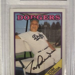 1988 TOPPS TOMMY LASORDA DODGERS MGR SIGNED AUTOGRAPHED #74 CARD BECKETT AUTH