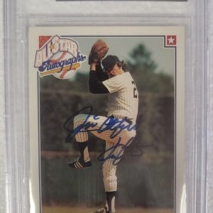 1993 NABISCO JIM CATFISH HUNTER ALL-STAR A'S SIGNED #3 CARD BECKETT AUTH