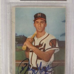 1954 BOWMAN JOHNNY LOGAN ATLANTA BRAVES SIGNED AUTOGRAPHED #80 CARD BECKETT