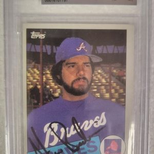1985 TOPPS STEVE BEDROSIAN ATLANTA BRAVES SIGNED AUTOGRAPHED #25 CARD BECKETT