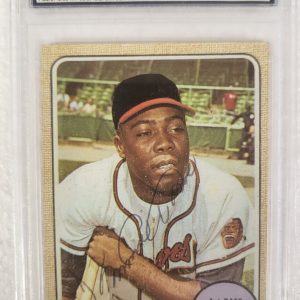 1968 TOPPS TOMMIE AARON MILWAUKEE BRAVES SIGNED AUTOGRAPHED #394 CARD PSA