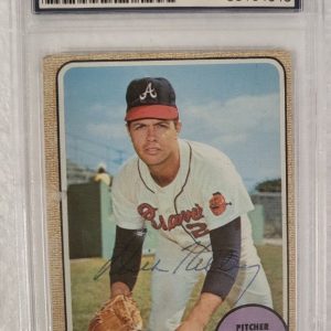 1968 TOPPS DICK KELLEY ATLANTA BRAVES SIGNED AUTOGRAPHED #203 CARD PSA