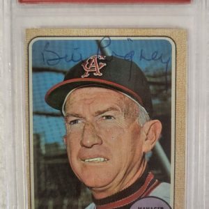 1968 TOPPS BILL RIGNEY CALIFORNIA ANGELS SIGNED AUTOGRAPHED #416 CARD PSA