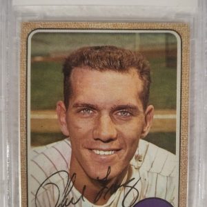 1968 TOPPS PHIL LINZ NEW YORK METS SIGNED AUTOGRAPHED AUTO #594 CARD JSA