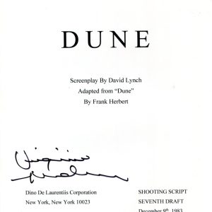 Virginia Madsen Dune Princess Irulan Rare Signed Autograph Script Cover JSA