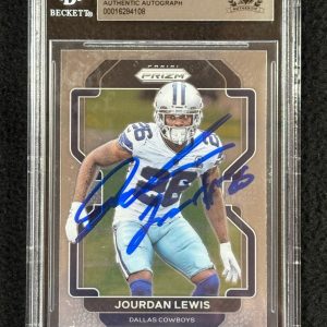 Jourdan Lewis Signed 2021 Panini Prizm Card #246 BAS Certified Dallas Cowboys