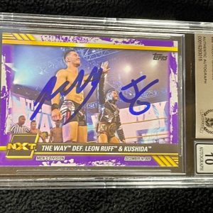 Austin Theory & Johnny Gargano Signed 2021 WWE Purple Card BAS Certified Auto 10
